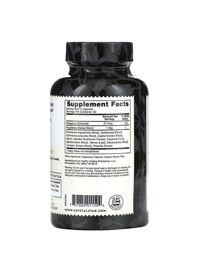 Crystal Star Immune Support Supplement (60 Capsules) - Herbal Immune Booster for a Proactive Multi-System Defense - Echinacea, Goldenseal, Yarrow & Elecampane - Non-GMO - Image 2