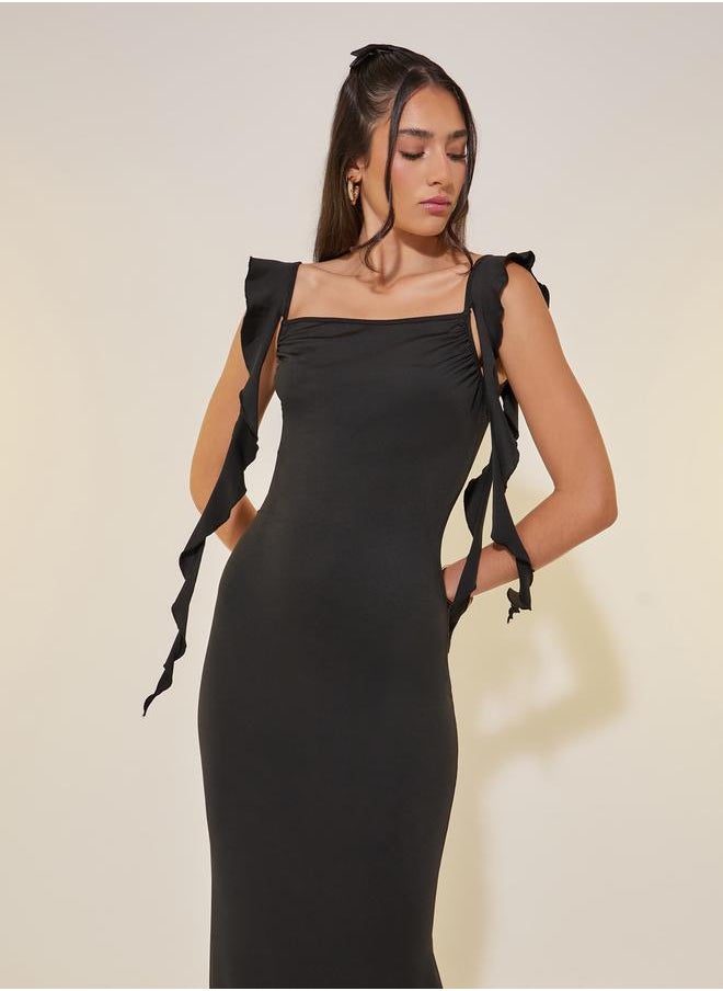 Take Two Sleeveless Ruffle Trim Dress  - Image 3