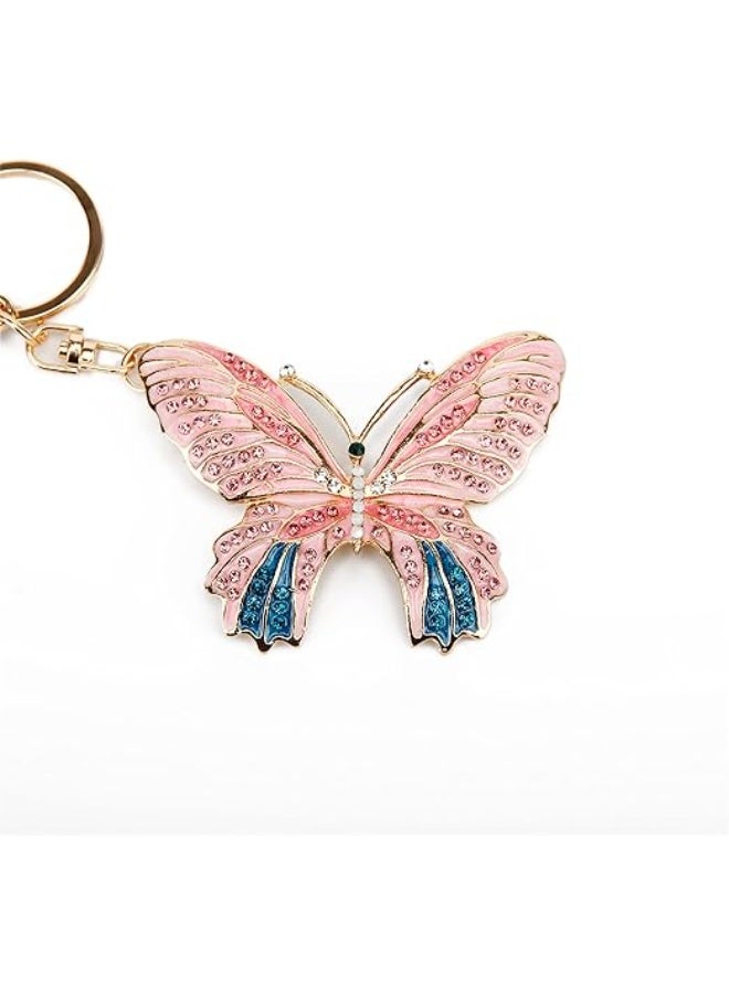 Lucky Butterfly Colorful Opal Rhinestone Plating Women Car/Bag Keychain Purse Charm - Image 4