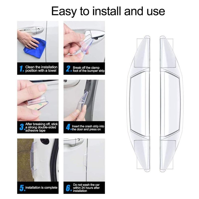 Akozon Car Door Anti Collision Strips Car Body Film Adhesive Protects Opening Edges From Scratches And Sills Black - Image 4