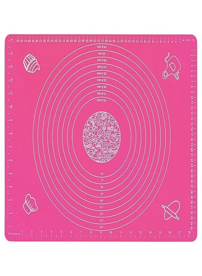 LEGACYCART Silicon Fondant Rolling Mat or Silicone Baking Sheet Large with Measurements Stretchable for Kitchen Roti Chapati Cake Pad Cooking Dough Atta Kneading Big Size Multicolor - Image 1
