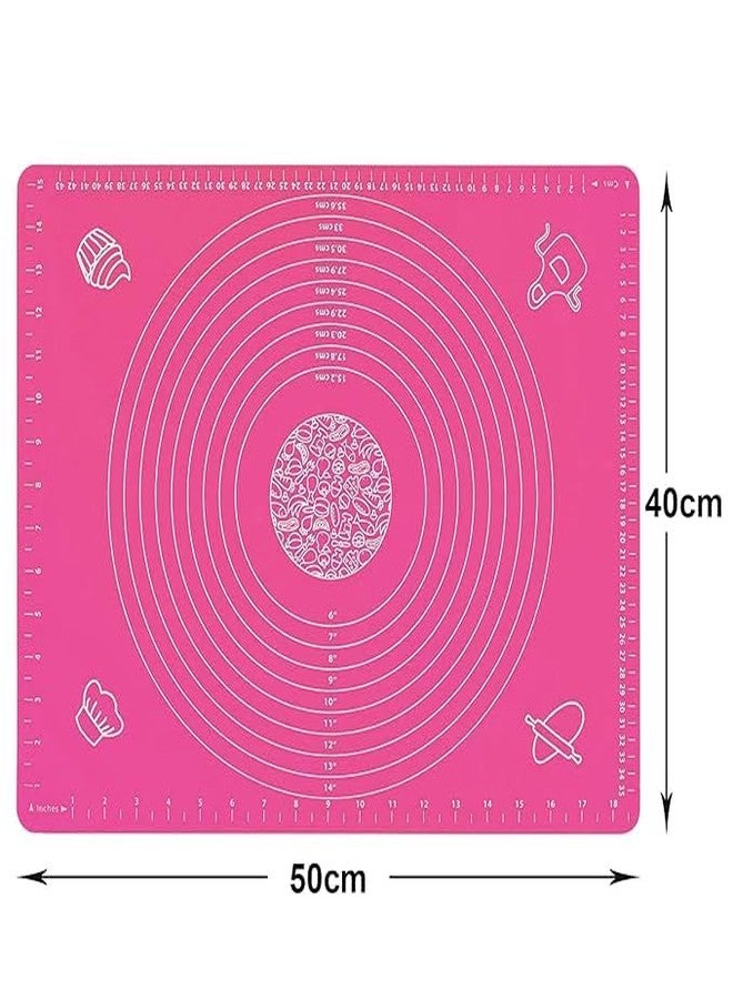LEGACYCART Silicon Fondant Rolling Mat or Silicone Baking Sheet Large with Measurements Stretchable for Kitchen Roti Chapati Cake Pad Cooking Dough Atta Kneading Big Size Multicolor - Image 2