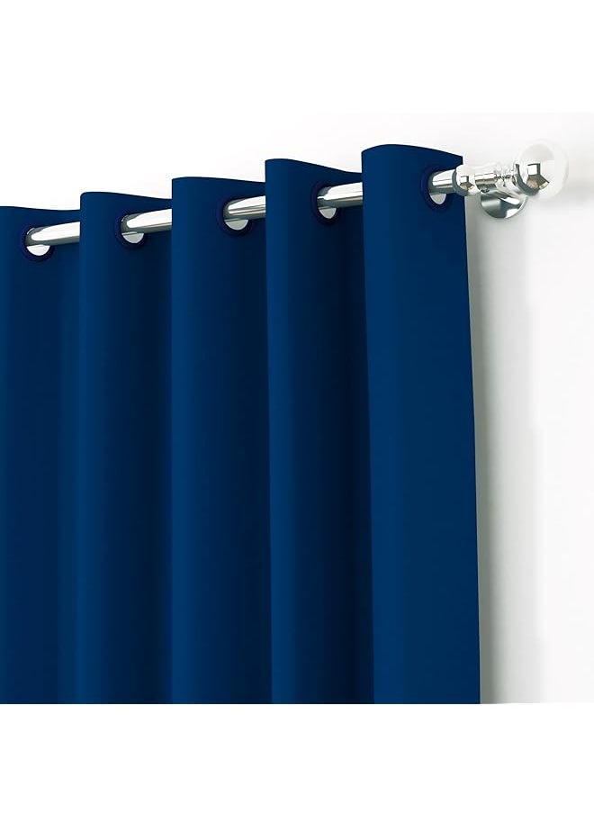 erorex - Window Blackout Curtains 5 Feet Long Set Of 2 Thermal Insulated Plain Design 100 Percent Room Darkening Window Curtain Noise Reducing Curtains For Living Room 118 X 152 Cm Navy Blue - Image 1