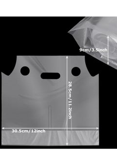 Excefore Handle Drinking Poly Bags, 200 Pcs, 2 Cup Plastic Handle Drink Carriers, 12" x 11" Clear Packaging Bags for Food Delivery, Take Out, Beverage, Coffee, Juice  - Image 2
