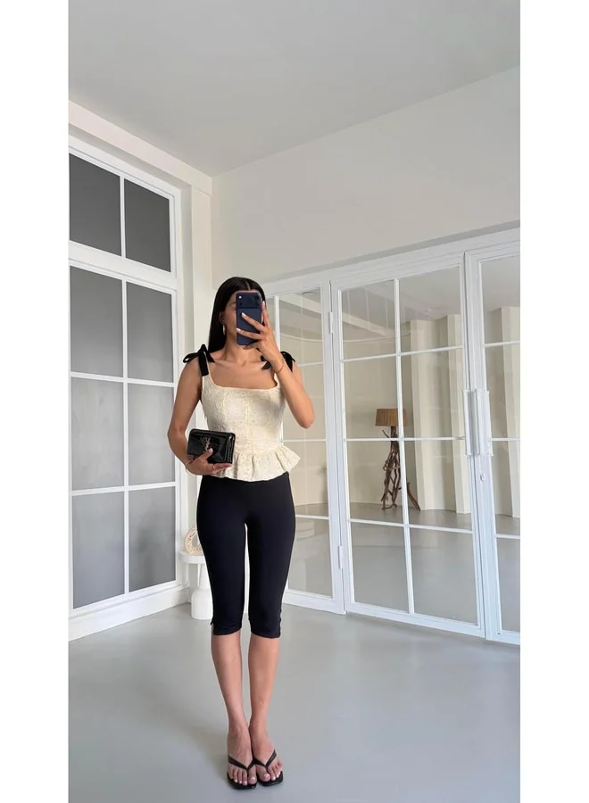 GAUS Black Capri Leggings GAUS-01529.