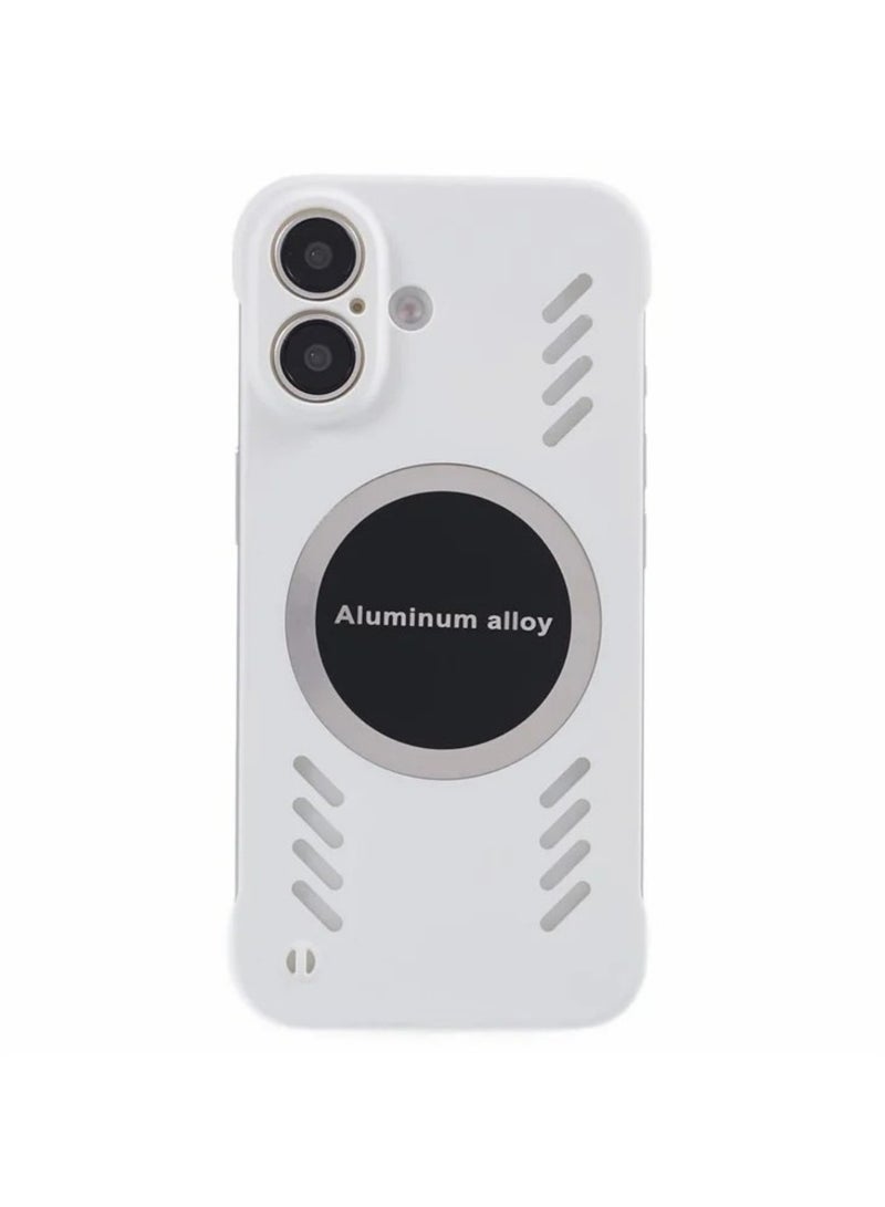 ICARLUS For iPhone 16 Case Hard PC Frameless Heat Dissipation Phone Cover - White - Image 2