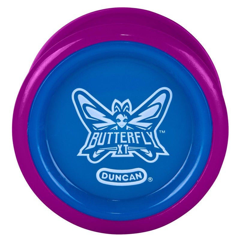 Duncan Toys Butterfly XT YoYo with String Ball Bearing Axle and Plastic Body String Trick YoYo Purple with Blue Cap - Image 2