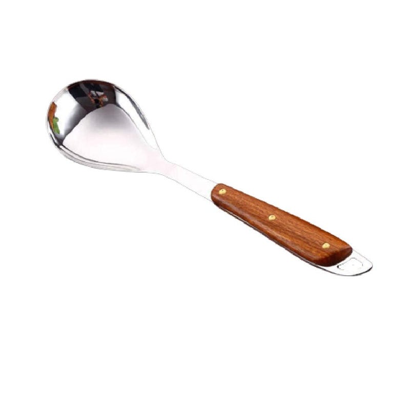 Primetan Stainless Steel Rice Paddle Scoop SpoonRice Scooper with Wooden Handle Cooking Utensil Kitchen Tool - Image 1