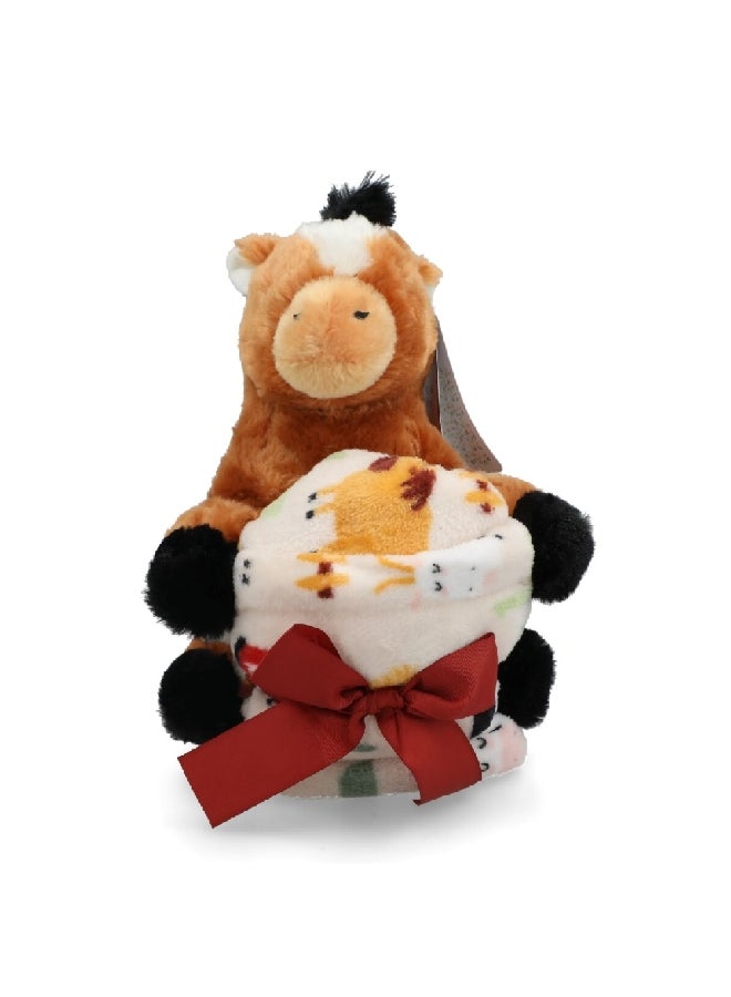 Cozy Palz Cute Soft Plush Toy with Fleece Blanket Multicolour 20 x 10 x 5 cm PLUSH TOY  - Image 1