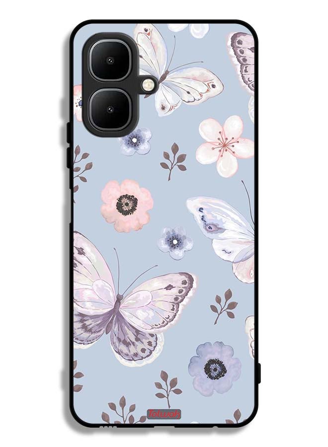 Tolwak Infinix Smart 10 Protective Case Cover Butterflies And Flowers