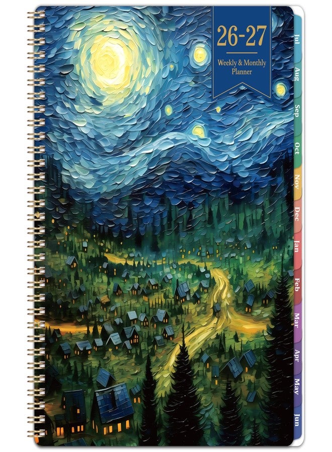 Journaltastic Planner 2026-2027 - Academic Planner 2026-2027, Jul 2026 - Jun 2027, 26-27 Planners Weekly and Monthly, 8.5" x 11" 26-27 Calendar Monthly Planners with Tabs & Pocket, Flexible Cover, Twin-Wire Binding- Oil Painting - Image 1