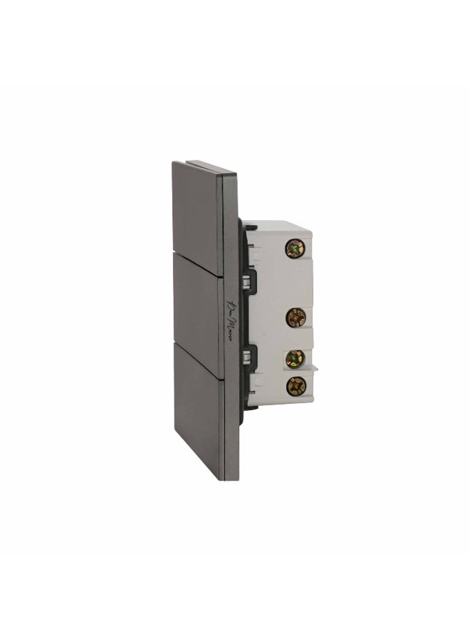 Donmarco Ultra Thin 3 Gang 1 Way Light Switch – 250V 10A, Ultra Thin Premium Plastic Material, Fire-Resistant Electric Switch, 15-Year Warranty, Wall Switch for Home and Office (Matt Grey) - Image 3