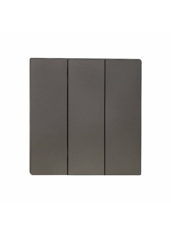 Donmarco Ultra Thin 3 Gang 1 Way Light Switch – 250V 10A, Ultra Thin Premium Plastic Material, Fire-Resistant Electric Switch, 15-Year Warranty, Wall Switch for Home and Office (Matt Grey) - Image 1
