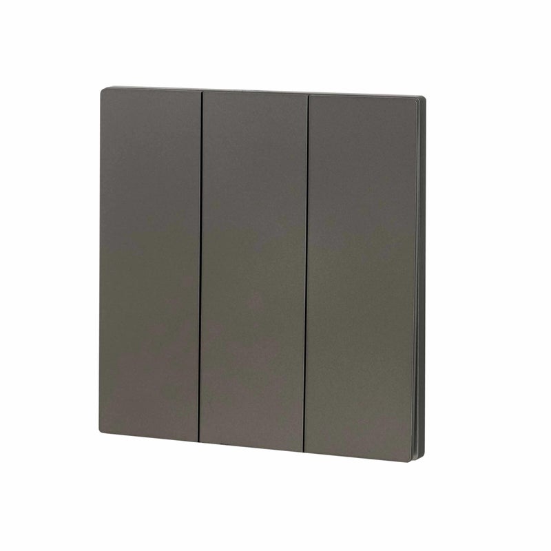 Donmarco Ultra Thin 3 Gang 1 Way Light Switch – 250V 10A, Ultra Thin Premium Plastic Material, Fire-Resistant Electric Switch, 15-Year Warranty, Wall Switch for Home and Office (Matt Grey) - Image 2