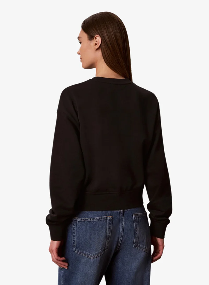 Calvin Klein Jeans  Varsity Logo Terry Cropped Sweatshirt for Women | Best Price UAE