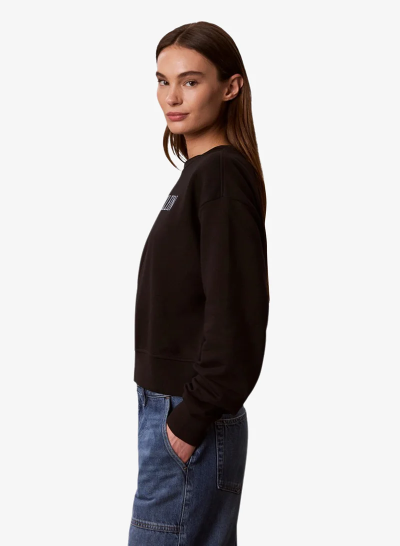 Calvin Klein Jeans  Varsity Logo Terry Cropped Sweatshirt for Women | Best Price UAE