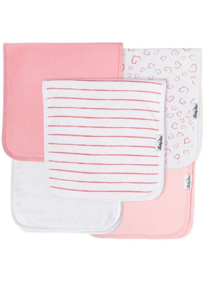 KiddyStar Organic Cotton Baby Burp Cloths 5 Pack Baby Towels Large 21''X10'' Soft And Absorbent Burping Rags For Newborns - Image 2