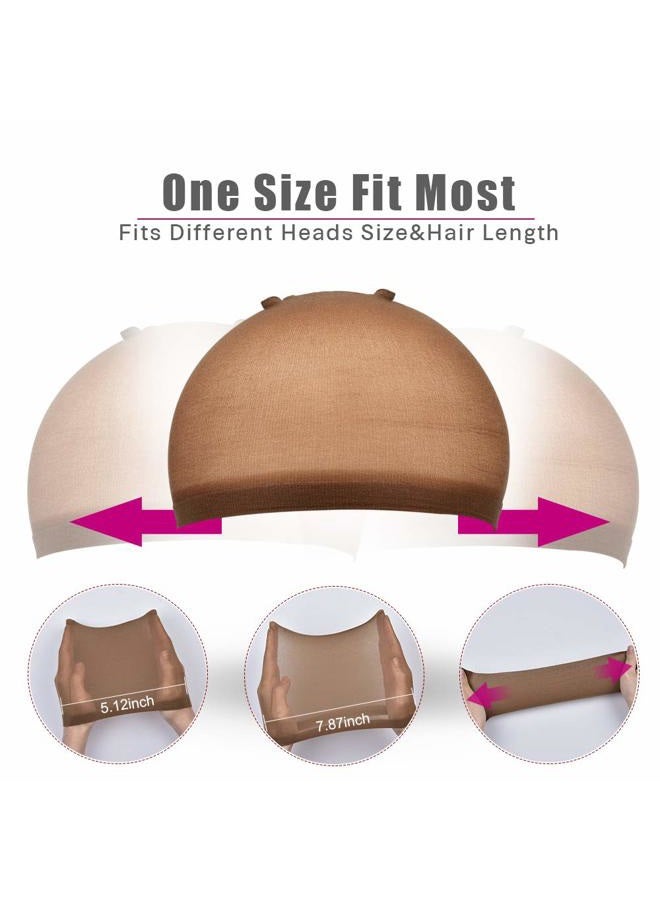 Wig Caps for Women Non Slip, 20 Pcs Stocking Wig Caps for Lace Front, Brown and Light Brown