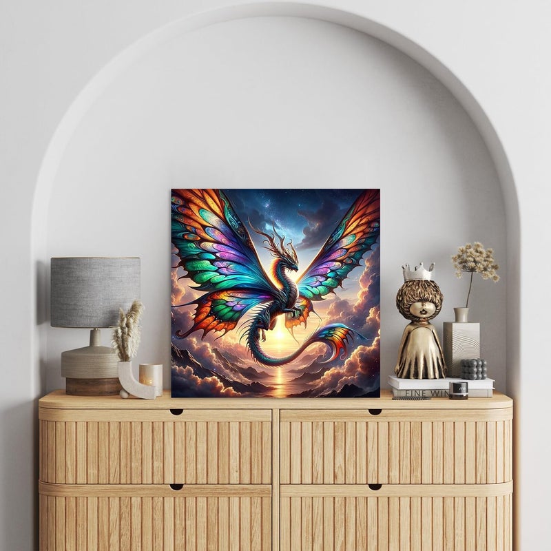 Ekuxom Dragon Diamond Art Kits for Adults, 5D Diamond Painting Kits for Beginners, DIY Round Full Drill Diamond Gem Art Kits for Crafts Home Wall Decor Gift 14x14 inch - Image 4