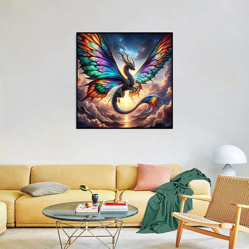 Ekuxom Dragon Diamond Art Kits for Adults, 5D Diamond Painting Kits for Beginners, DIY Round Full Drill Diamond Gem Art Kits for Crafts Home Wall Decor Gift 14x14 inch - Image 5