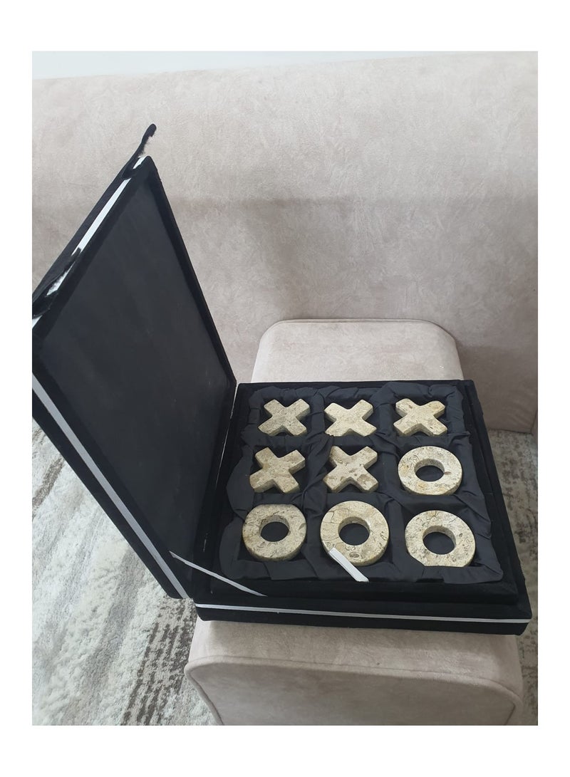 Beige Marble XO Game, With a Luxury Box, and a Pakistani Marble Base. - Image 2