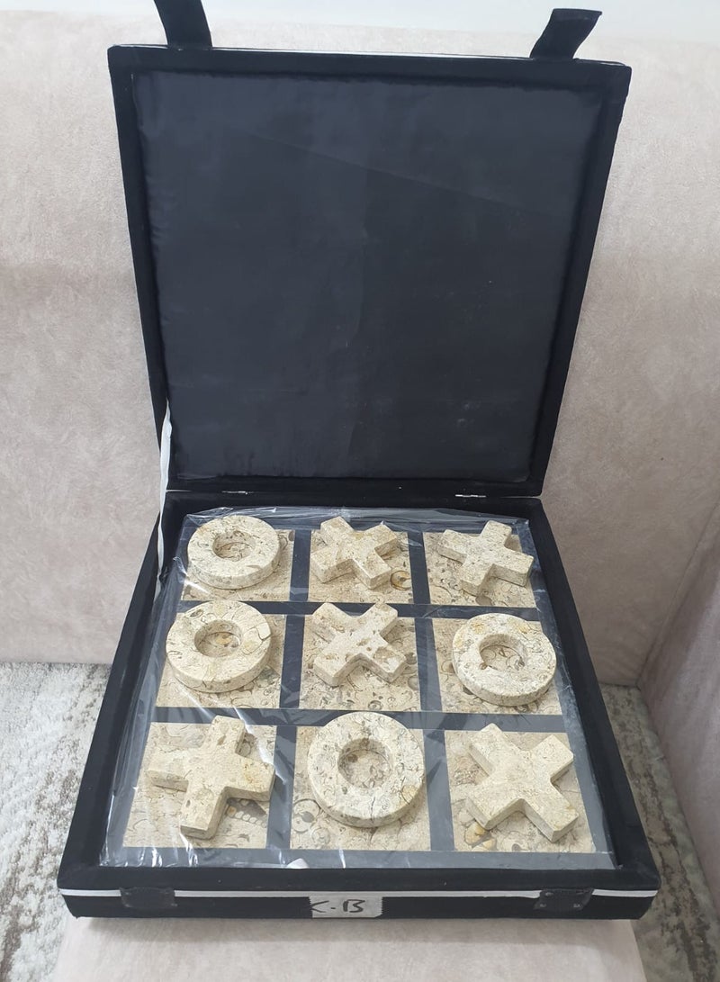 Beige Marble XO Game, With a Luxury Box, and a Pakistani Marble Base. - Image 3