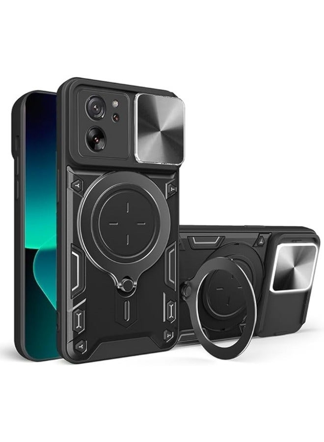 Compatible with Xiaomi 13T/13T Pro Case with 360°Rotatable Ring Stand,[Compatible with Mag-Safe][Slide Camera Cover] Military Grade Heavy Duty Protective Case  - Image 1