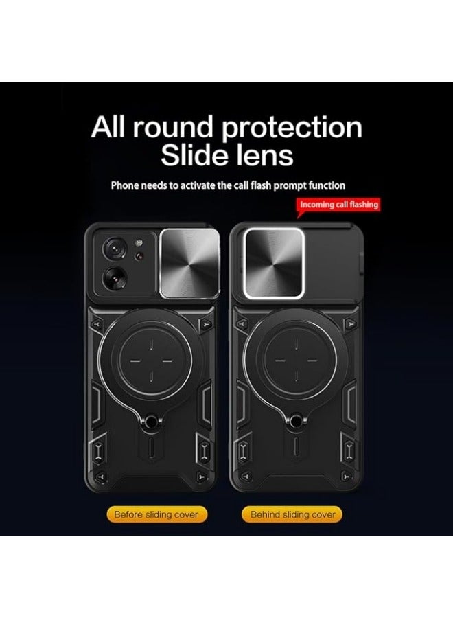 Compatible with Xiaomi 13T/13T Pro Case with 360°Rotatable Ring Stand,[Compatible with Mag-Safe][Slide Camera Cover] Military Grade Heavy Duty Protective Case  - Image 2