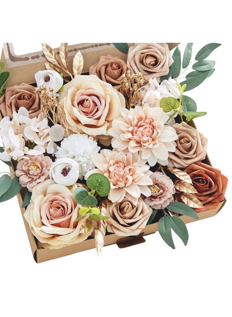 MISSPIN MISSPIN Fall Artificial Flowers Combo Box Set Fake Flowers for DIY Wedding Bridal Bouquets Faux Roses Floral Arrangements with Stems for Party Table Centerpieces Autumn Home Indoor Outdoor Decoration  - Image 1