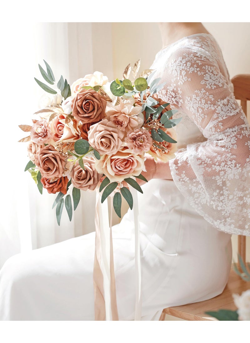 MISSPIN MISSPIN Fall Artificial Flowers Combo Box Set Fake Flowers for DIY Wedding Bridal Bouquets Faux Roses Floral Arrangements with Stems for Party Table Centerpieces Autumn Home Indoor Outdoor Decoration  - Image 4