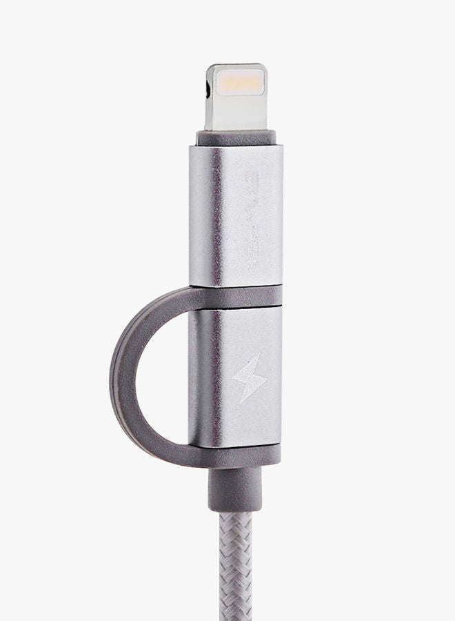 NIBEMINENT Multi-Port Data Sync Charging Cable Grey - Image 2