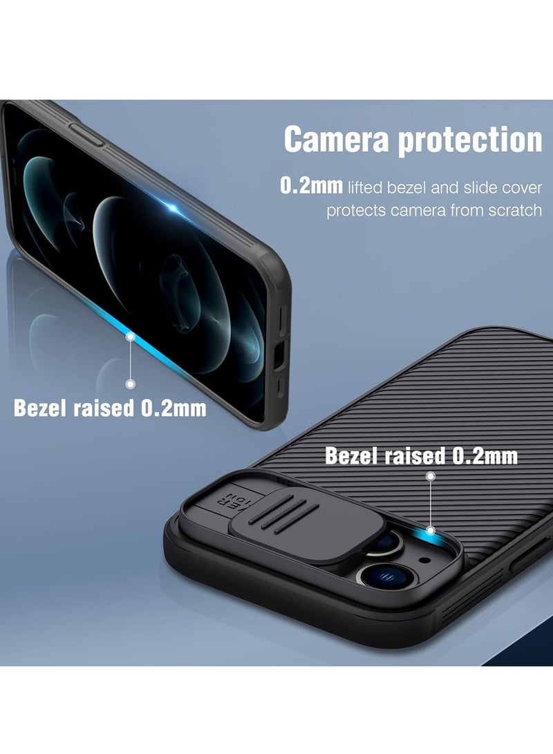 ELTRAZONE حافظة لجهاز آيفون 15 غطاء كام شيلد مع حماية عدسة الكاميرا المنزلقة - ظهر من PC وحافة TPU، حافظة لمسية ناعمة مضادة لبصمات الأصابع (أسود) - Image 4