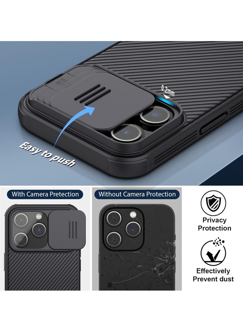 ELTRAZONE حافظة لجهاز آيفون 15 غطاء كام شيلد مع حماية عدسة الكاميرا المنزلقة - ظهر من PC وحافة TPU، حافظة لمسية ناعمة مضادة لبصمات الأصابع (أسود) - Image 5