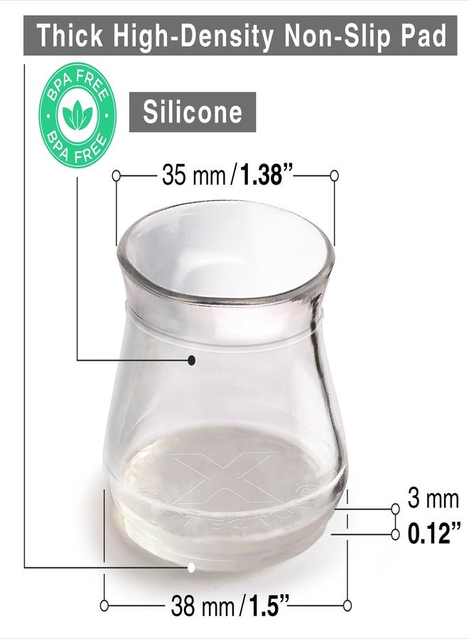 إكس-بروتيكتور واقيات أرجل الكراسي المصنوعة من السيليكون من إكس-بروتكتور مع وسادات أثاث مانعة للانزلاق - 24 قطعة 1.3 بوصة - 2 بوصة - أغطية أرجل الكراسي مانعة للانزلاق - أغطية أرجل الأثاث مانعة للانزلاق - وسادات أثاث للأرضيات الخشبية الصلبة! - Image 5