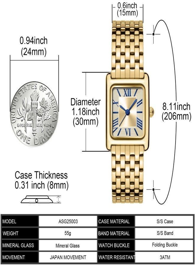 Asan Ge Magnetic Chain Watch, Gold Blue - Image 5