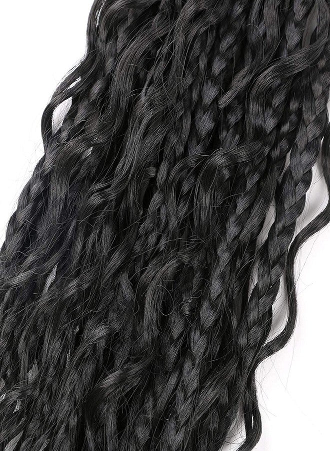 LMZIM 14 Inch Goddess Box Braids Crochet Hair Bohomian Crochet Box Braids Curly Ends 8 Pack 3X Crochet Braids Synthetic Braiding Hair Extension Black (14inch, 1 - Image 5