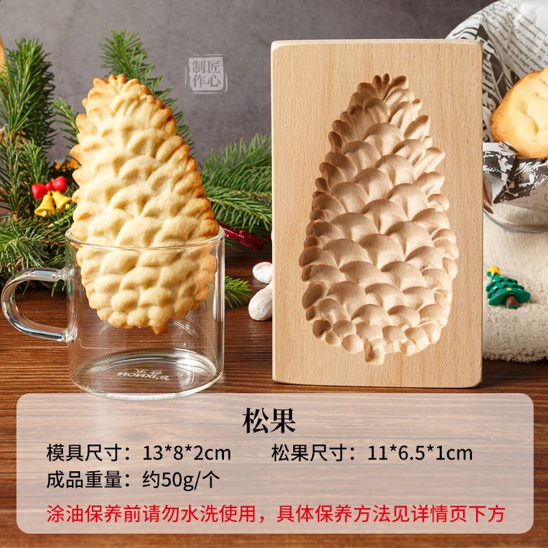 New Wooden Cookie Mold Cookie Mold Cutter Beech Cookie Crispy Wooden Mold - Image 3