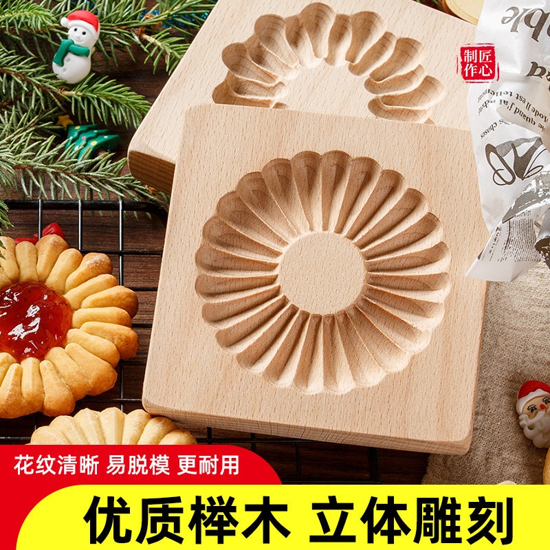 New Wooden Cookie Mold Cookie Mold Cutter Beech Cookie Crispy Wooden Mold - Image 5