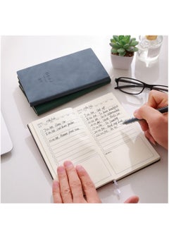 KASTWAVE To Do List Notebook, 2 Pcs 196 Pages Soft Leather Pocket To Do List Notepad Checklist for Daily Plans School Supplies for High School Students Study Schedule Notebook, Sky Blue, Pink  - Image 2