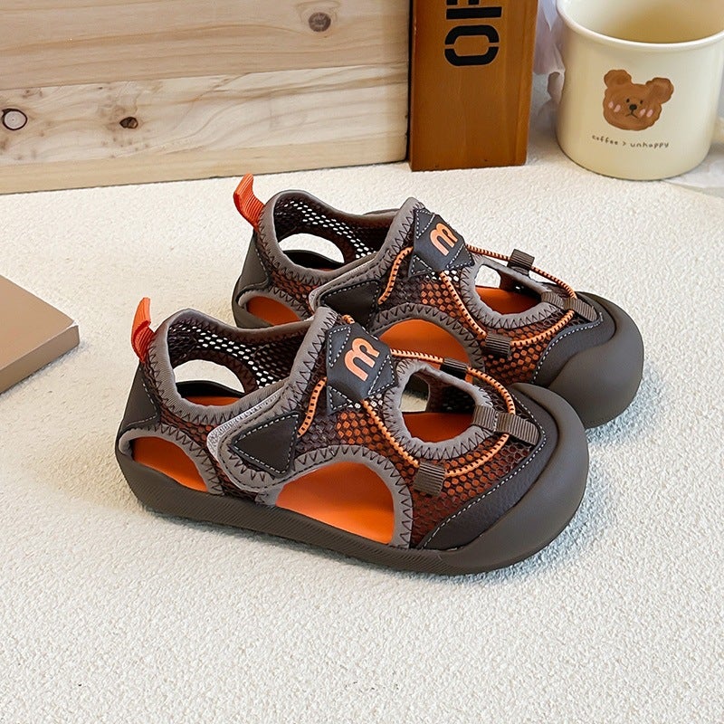Children''s Closed-Toe Sandals 2026 Summer Unisex Soft-Soled Non-Slip Breathable Mesh Casual Beach Shoes in Stock - Image 3
