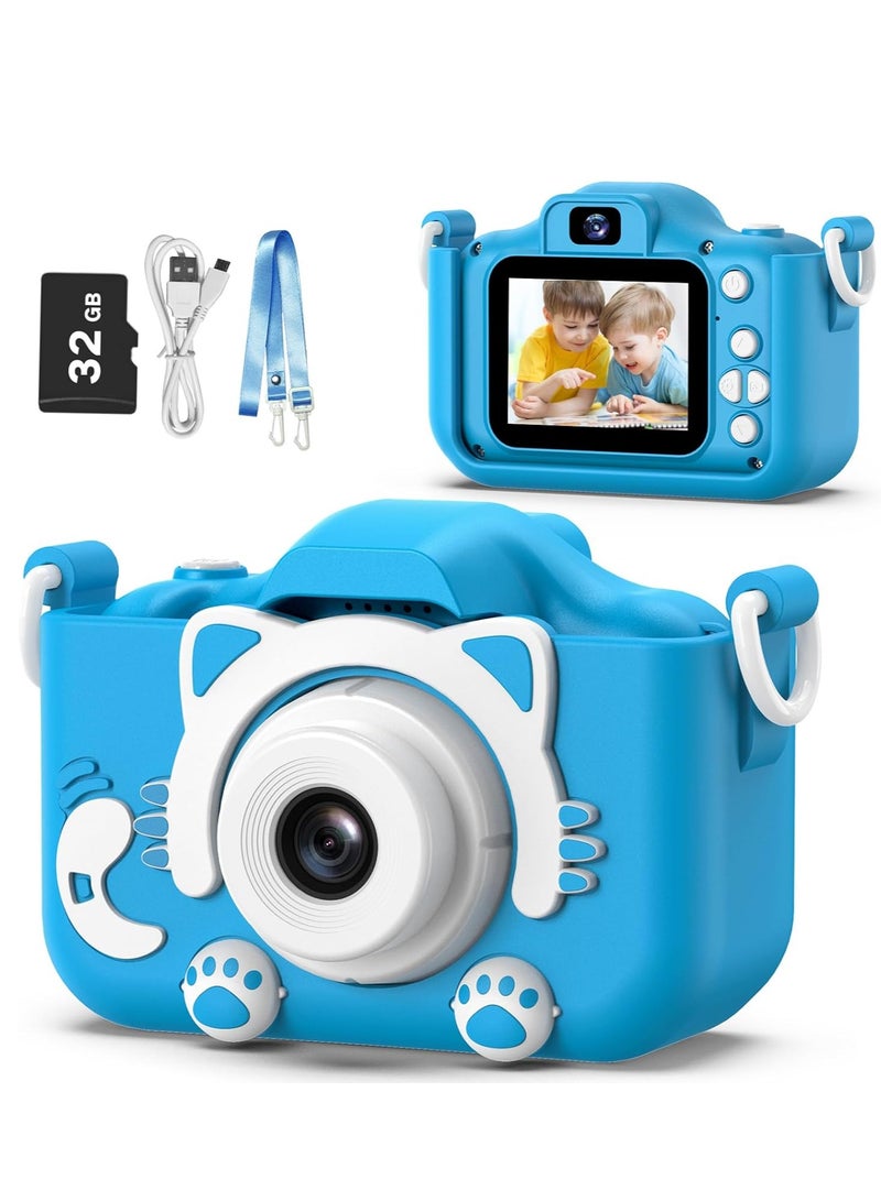 JAJEEK Kids Camera Toys for 3-8 Year Old Boys - Children Digital Video Camcorder with Cartoon Soft Silicone Cover, 32G SD Card Included, Best Christmas, Birthday & Festival Gift for Kids - Image 1
