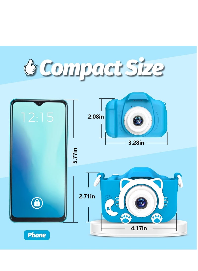 JAJEEK Kids Camera Toys for 3-8 Year Old Boys - Children Digital Video Camcorder with Cartoon Soft Silicone Cover, 32G SD Card Included, Best Christmas, Birthday & Festival Gift for Kids - Image 2