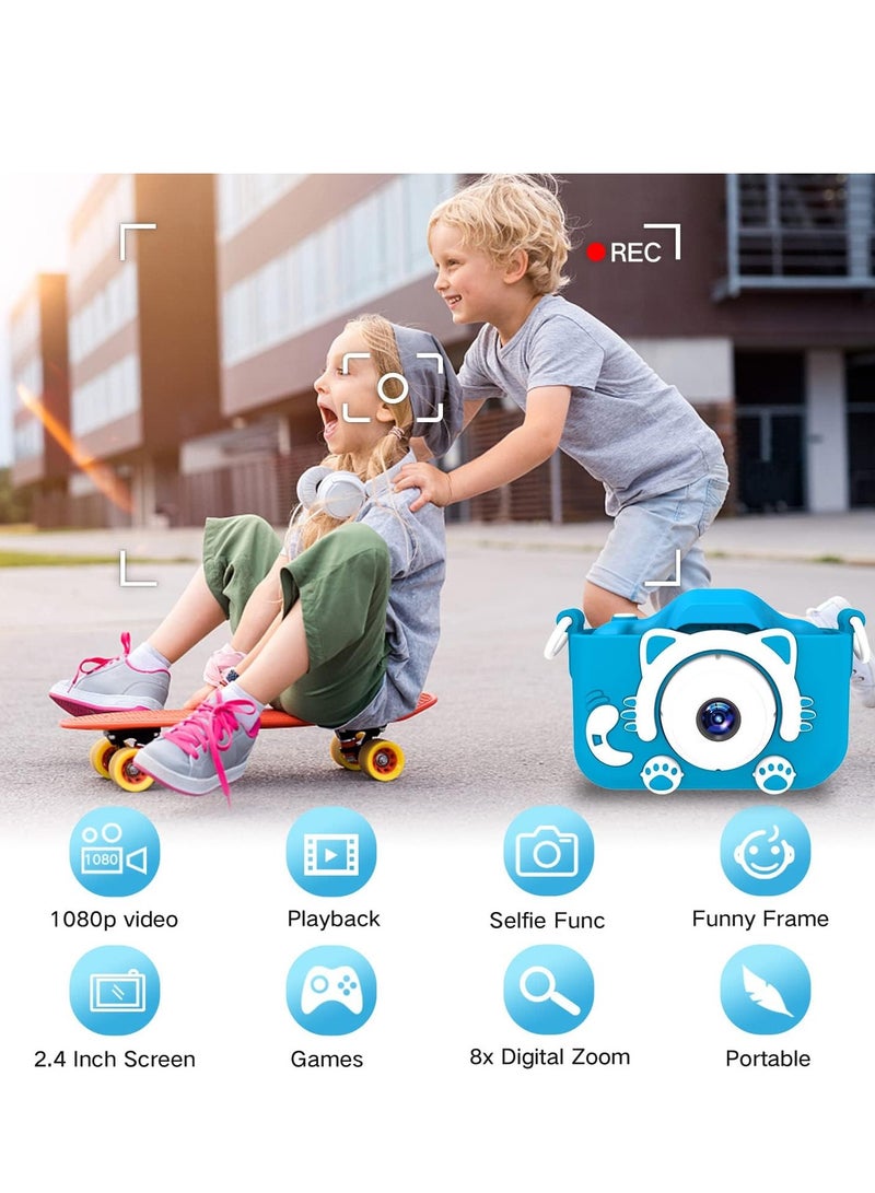 JAJEEK Kids Camera Toys for 3-8 Year Old Boys - Children Digital Video Camcorder with Cartoon Soft Silicone Cover, 32G SD Card Included, Best Christmas, Birthday & Festival Gift for Kids - Image 3