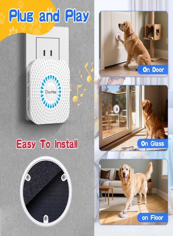 ChunHee Dog Door Bell for Potty Training – Wireless Doggie Doorbell to Go Outside, 1.6in Touch Surface, Easy for Puppy & Adult Dogs, IP55 Waterproof, 500FT Range, 55 Ringtones, Adjustable Volume - Image 5