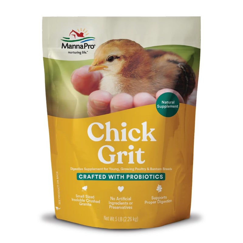 Manna Pro Chick Grit Digestive Supplement for Young Growing Poultry & Bantam Breeds, No Artificial Ingredients or Preservatives, Natural Supplement with Insoluble Crushed Granite, 5 lbs - Image 1