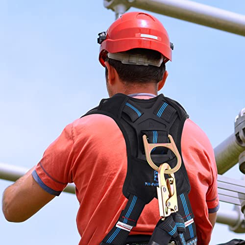 FHFallArrest 6FT Double Leg Safety Harness Lanyard, Abrasion Resistant Internal Shock Absorbing Fall Protection Lanyard with Dual Rebar & Snap Hook, OSHA/ANSI Compliant, Construction Arborist Roofing - Image 5