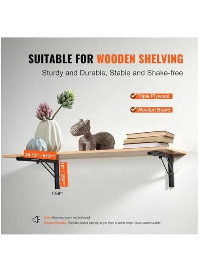 Heavy Duty Floating Shelf Brackets 24 Inch 5mm Steel Matte Black 300lbs Load Capacity - Image 4