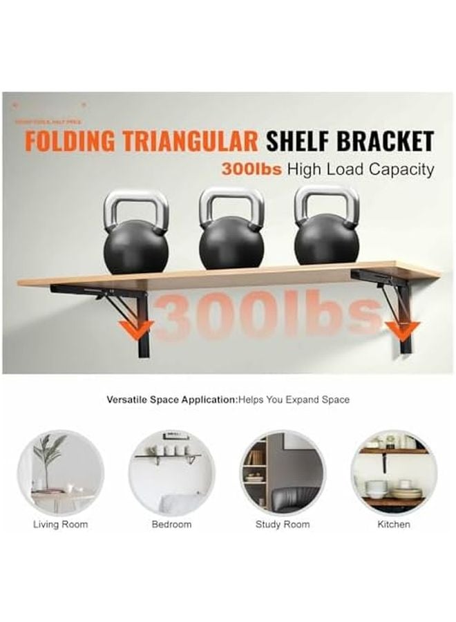 Heavy Duty Floating Shelf Brackets 24 Inch 5mm Steel Matte Black 300lbs Load Capacity - Image 3