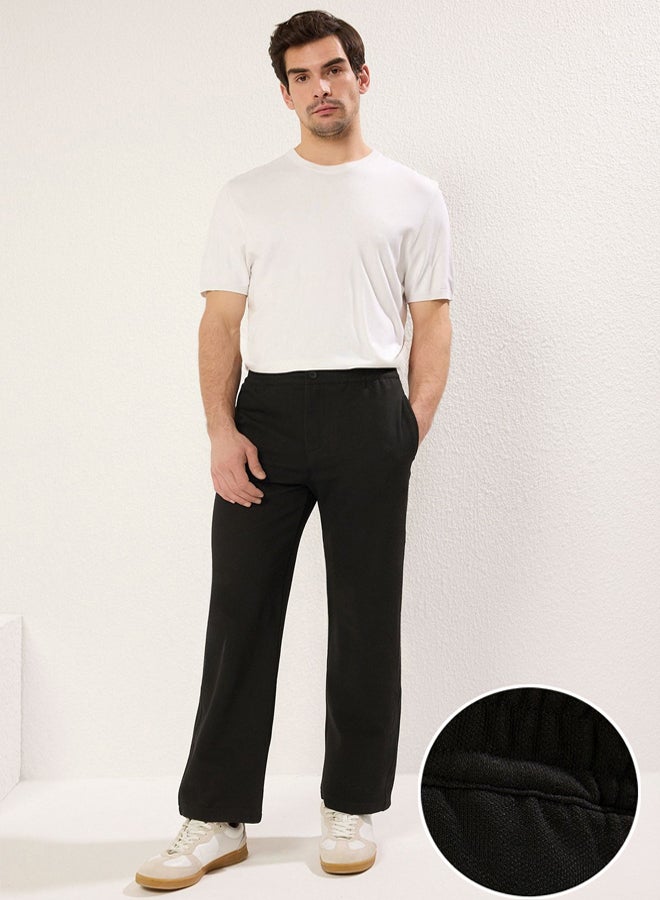 trendyol Black Straight Knitted Casual Trousers  - Image 3
