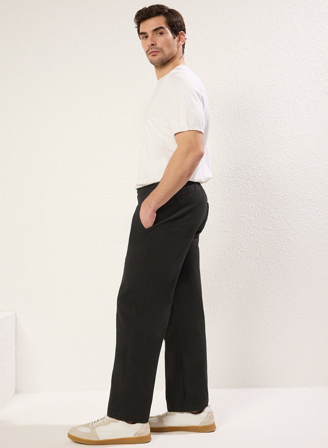 trendyol Black Straight Knitted Casual Trousers  - Image 5